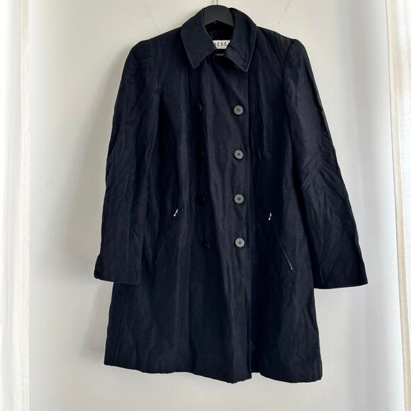 90s Vintage BCBG Max Azria Linen Trench Coat Womens Size Small - Picture 2 of 7